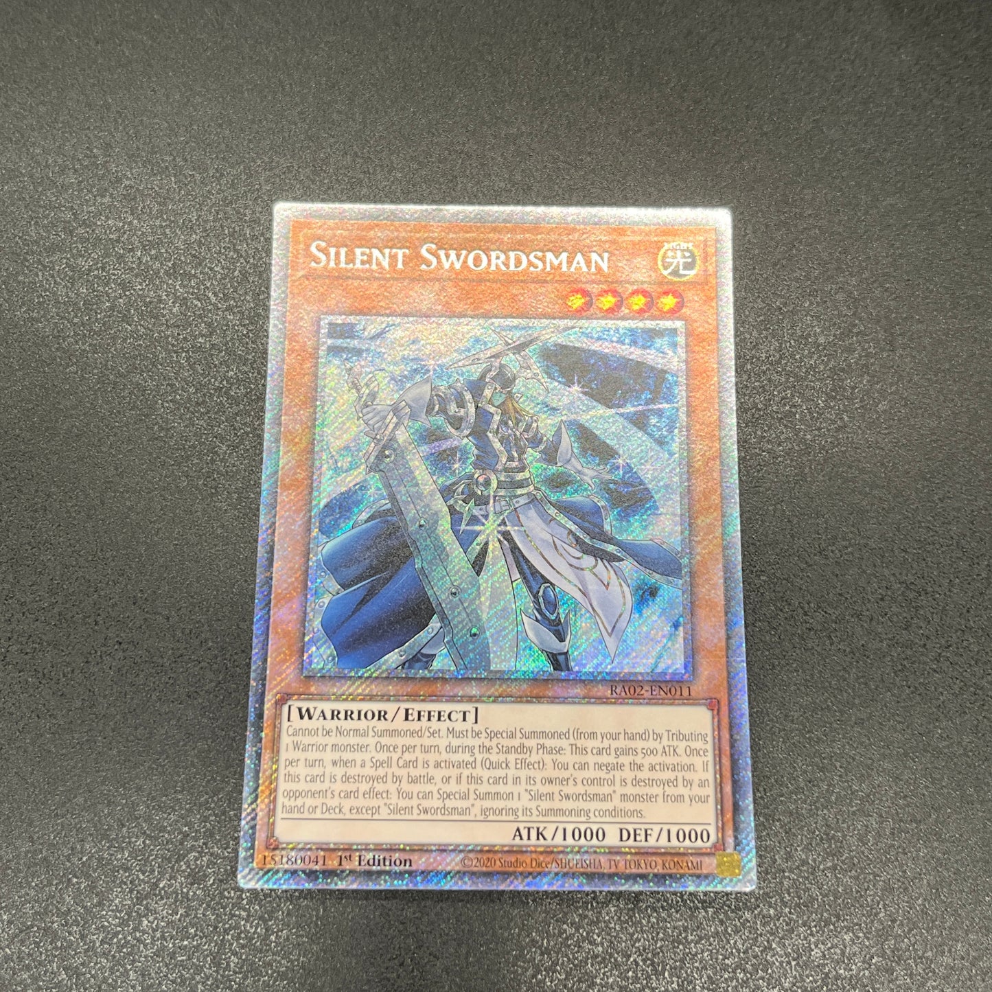 遊戯王 沈黙の剣士-サイレント・ソードマン/プラチナ/英語/1st/EU