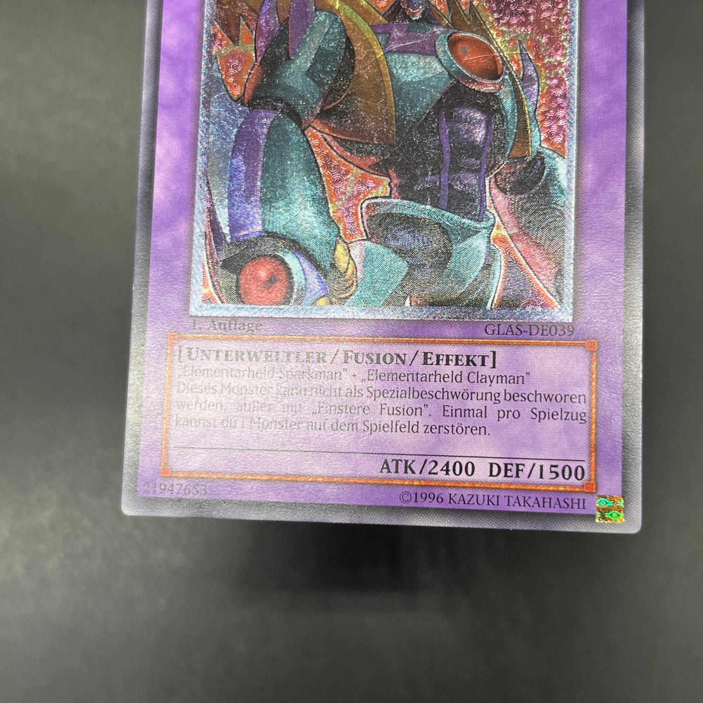 遊戯王　Ｅ−ＨＥＲＯ ライトニング・ゴーレム/レリーフ/ドイツ語/1st/EU版