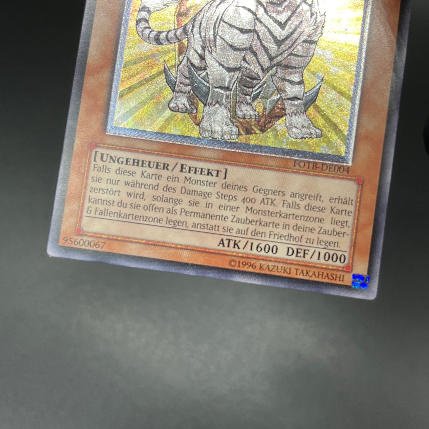 遊戯王　宝玉獣 トパーズ・タイガー/レリーフ/ドイツ語/EU版