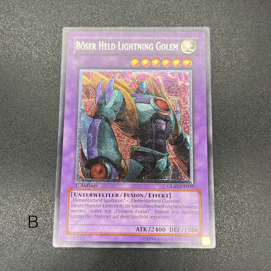 遊戯王　Ｅ−ＨＥＲＯ ライトニング・ゴーレム/レリーフ/ドイツ語/1st/EU版