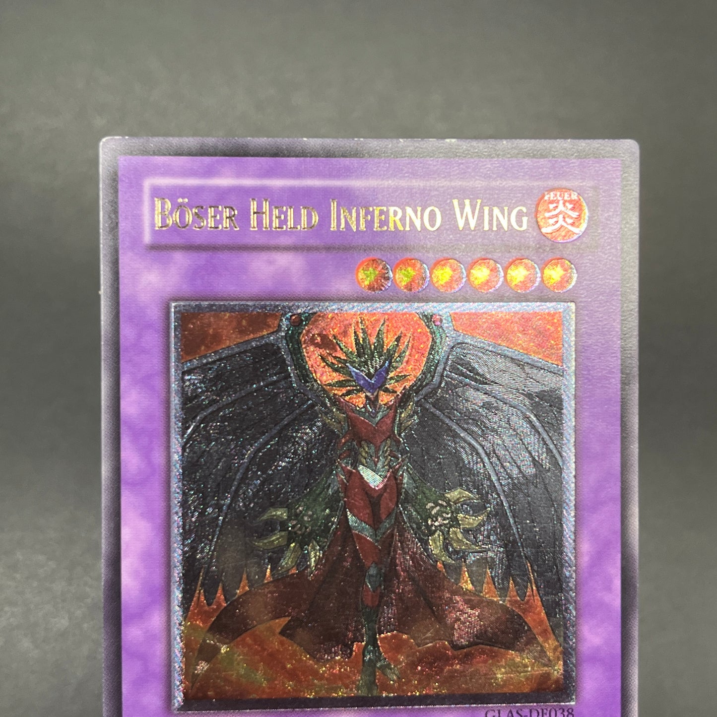 遊戯王　Ｅ－ＨＥＲＯ インフェルノ・ウィング/レリーフ/ドイツ/EU版