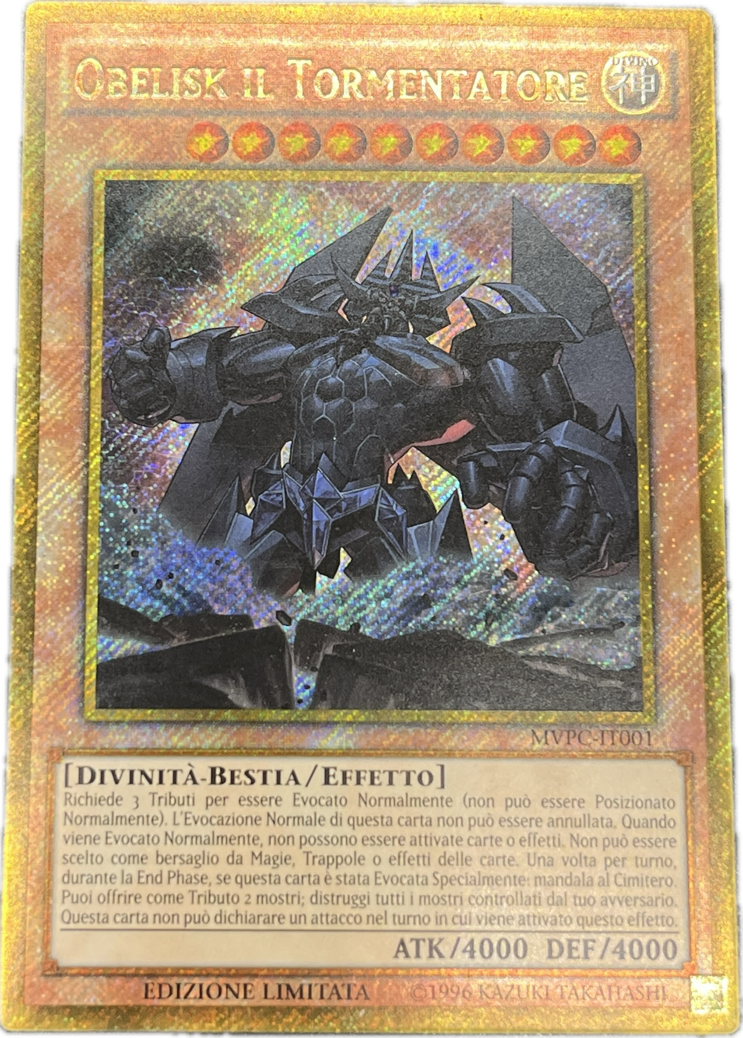 遊戯王　オベリスクの巨神兵/ゴールドシークレット/イタリア語/EU版