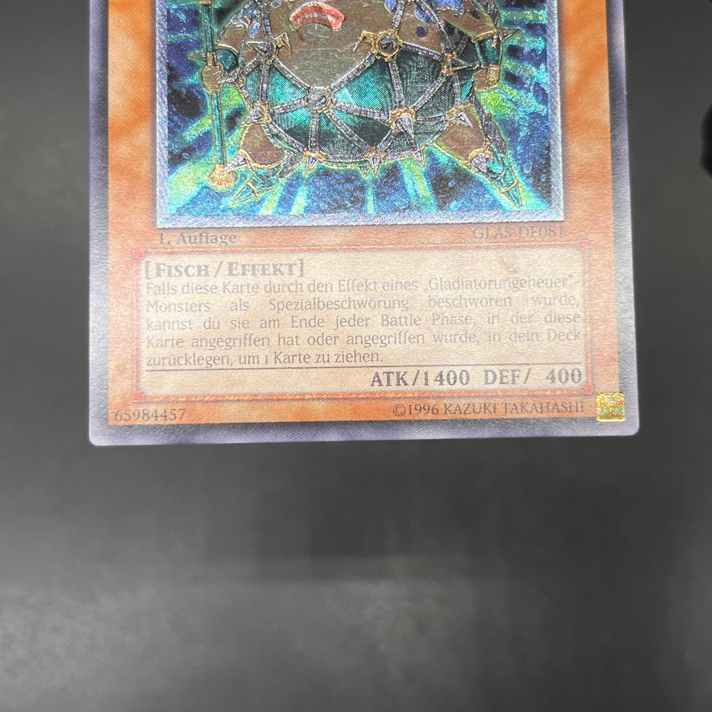 遊戯王　剣闘獣トラケス/レリーフ/ドイツ語/1st/EU版