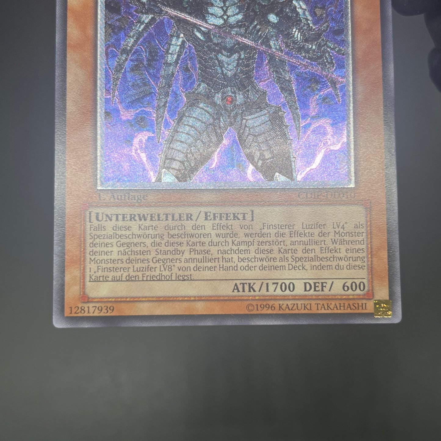 遊戯王　漆黒の魔王 ＬＶ６/レリーフ/ドイツ語/1st/EU